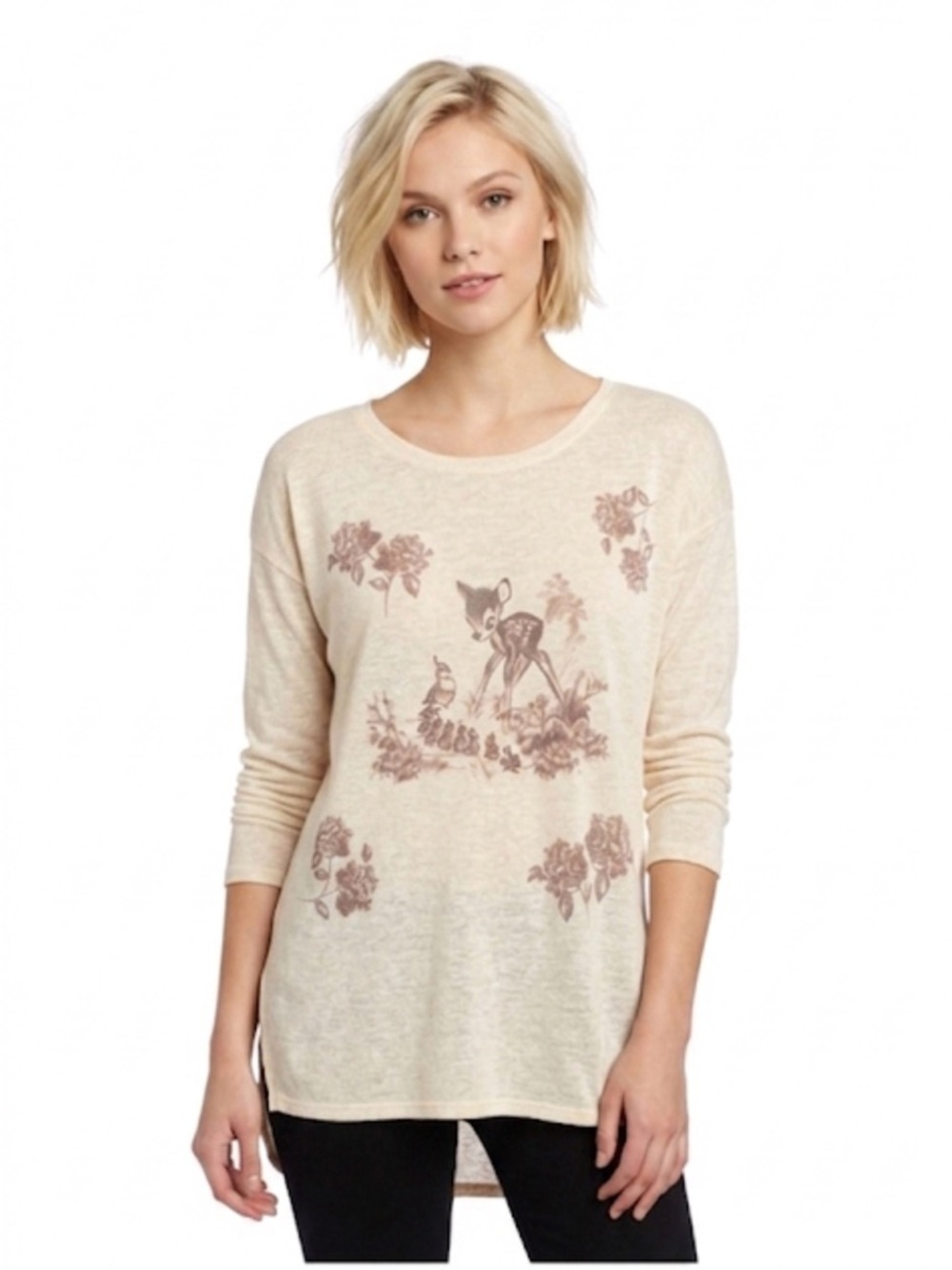Disney Long Sleeve top a collection by Lauren Conrad Bambi print size large
